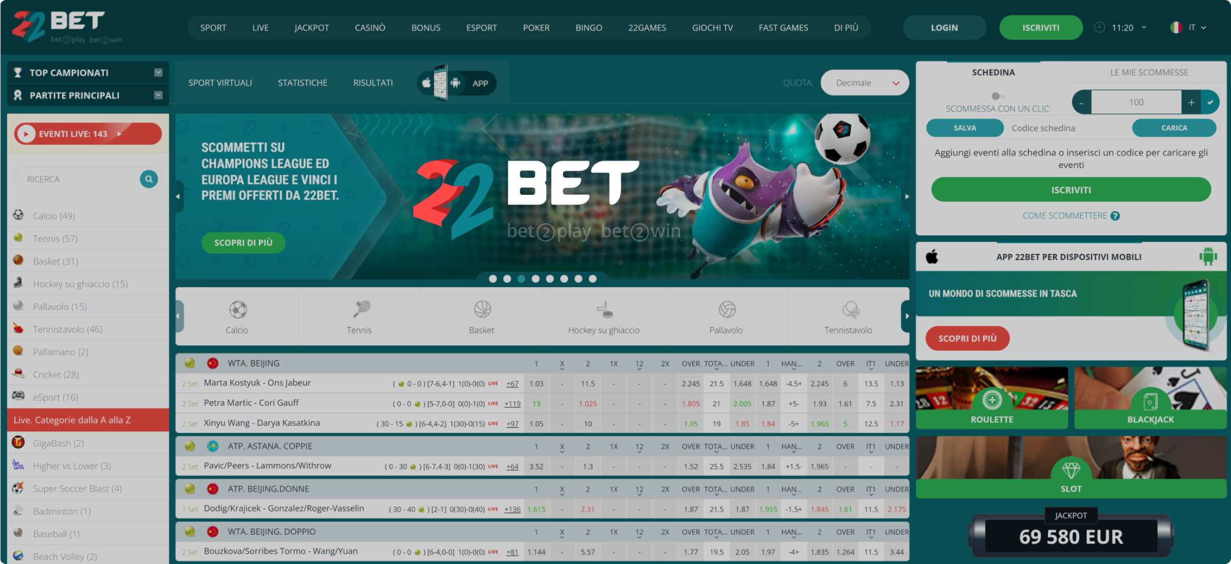 22Bet Scommesse
